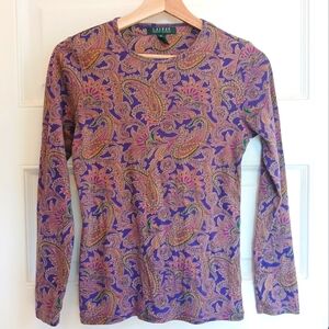 Ralph Lauren Paisley Long Sleeve Tee